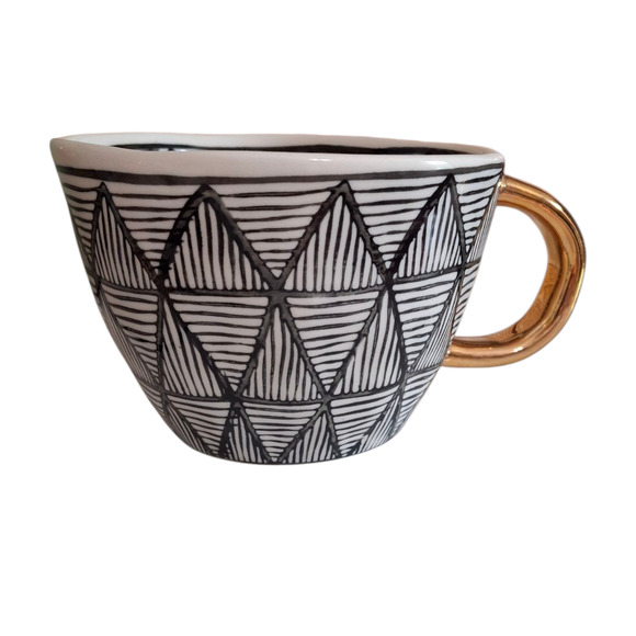 The Old Pottery Company Black and Gold Hand Painted Mug - Picture 1 of 4